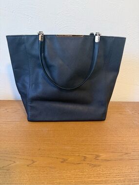 Coach Madison North South Saffiano Leather Tote in Black